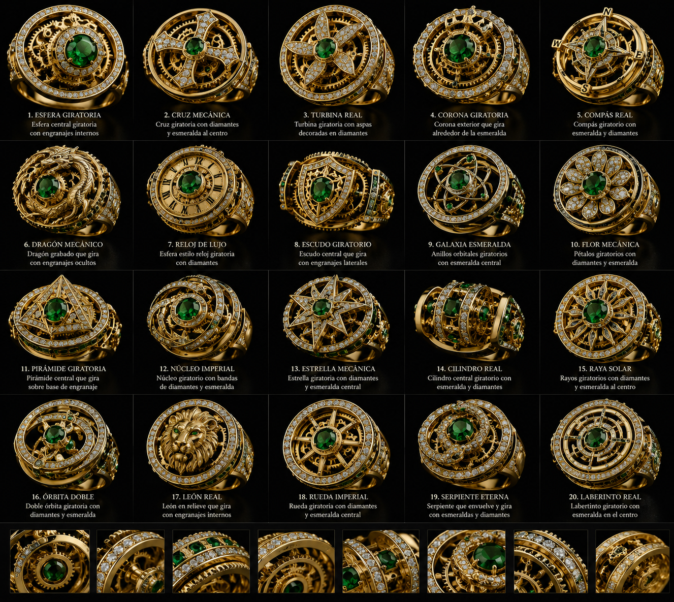 Anillos Exclusivos Oro Diamante Esmeraldas